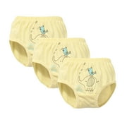Girls Underwear Children Boys Cartoon Underpants Trunks Briefs 3Pcs Yellow Girls Panties 6-12 Months